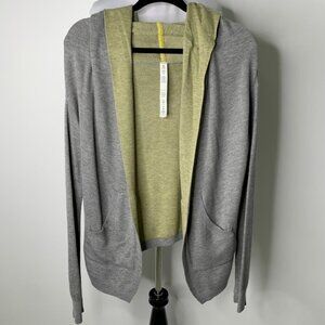 Lululemon Women's Gray Open Knit Long Sleeve Open Cardigan Sweater Size 4